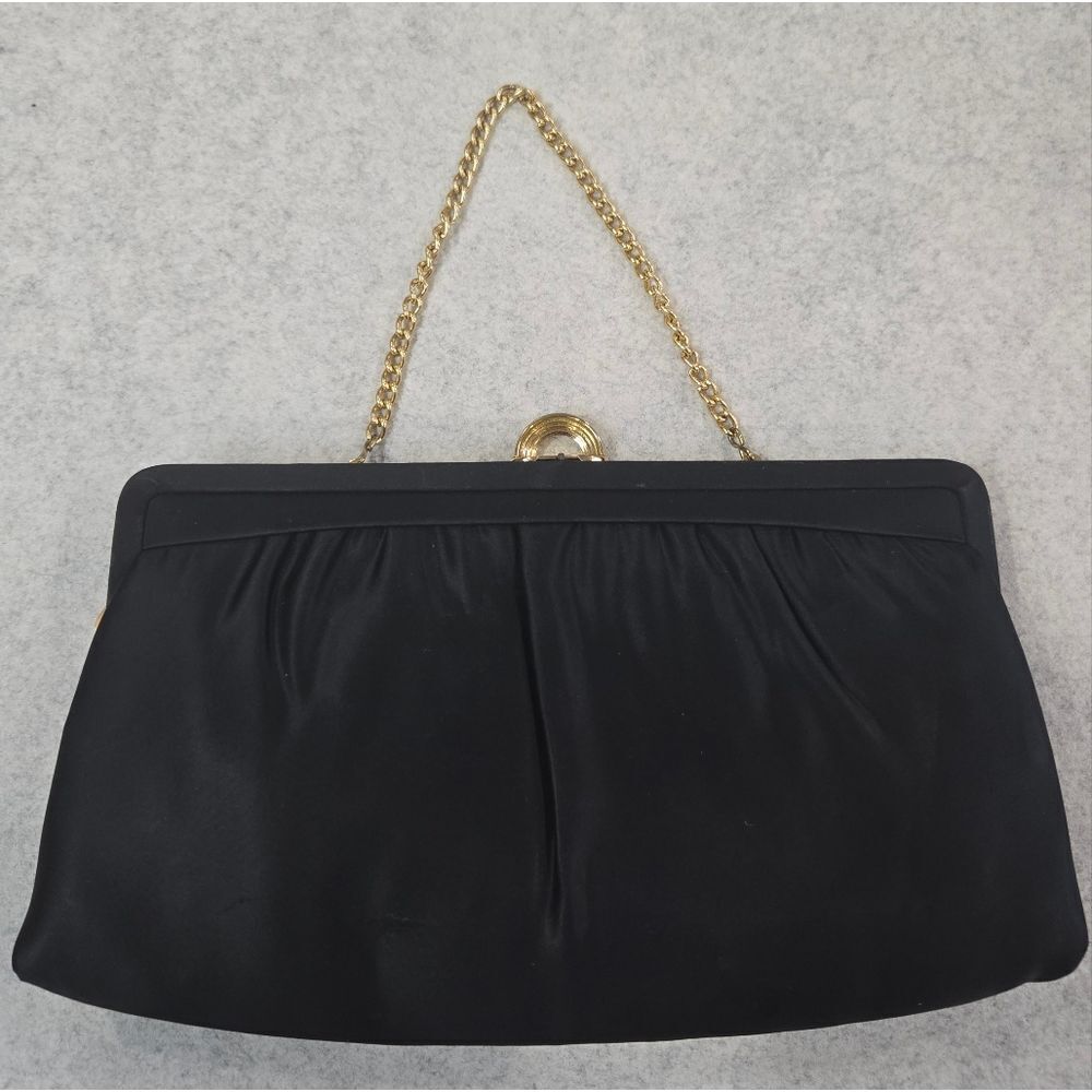 🐢 Vintage Mardane MCM Clutch/Shoulder bag with chain and fold out mirror. Black